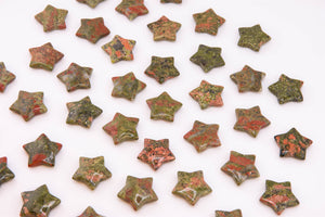 Unakite Star Crystal – 30mm Pocket Stone for Heart Chakra Healing, Balance & Inner Peace – Polished Unakite Gemstone for Energy Work & Gifts