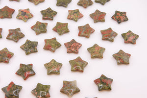 Unakite Star Crystal – 30mm Pocket Stone for Heart Chakra Healing, Balance & Inner Peace – Polished Unakite Gemstone for Energy Work & Gifts