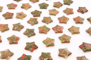 Unakite Star Crystal – 30mm Pocket Stone for Heart Chakra Healing, Balance & Inner Peace – Polished Unakite Gemstone for Energy Work & Gifts