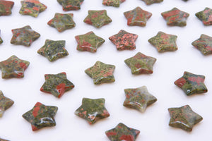 Unakite Star Crystal – 30mm Pocket Stone for Heart Chakra Healing, Balance & Inner Peace – Polished Unakite Gemstone for Energy Work & Gifts