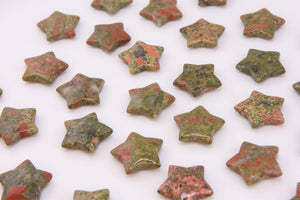 Unakite Star Crystal – 30mm Pocket Stone for Heart Chakra Healing, Balance & Inner Peace – Polished Unakite Gemstone for Energy Work & Gifts