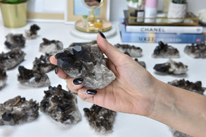 Large Smoky Quartz Crystal Cluster: Natural Home Decor Stone