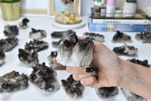 Large Smoky Quartz Crystal Cluster: Natural Home Decor Stone