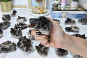 Large Smoky Quartz Crystal Cluster: Natural Home Decor Stone
