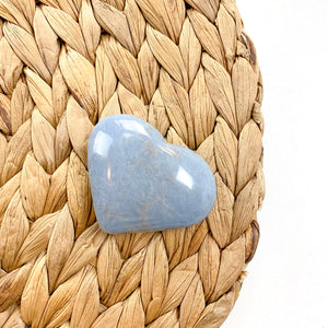 Angelite Crystal Heart: Puffy Stone for Peace