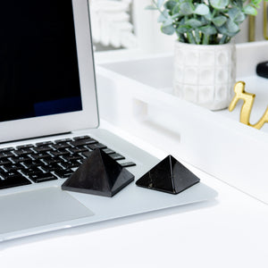 Shungite Pyramid Large Shungite Stone Pyramid  EMF Protection Real Russian Shungite Healing Crystal Home Decor Crystal Grids