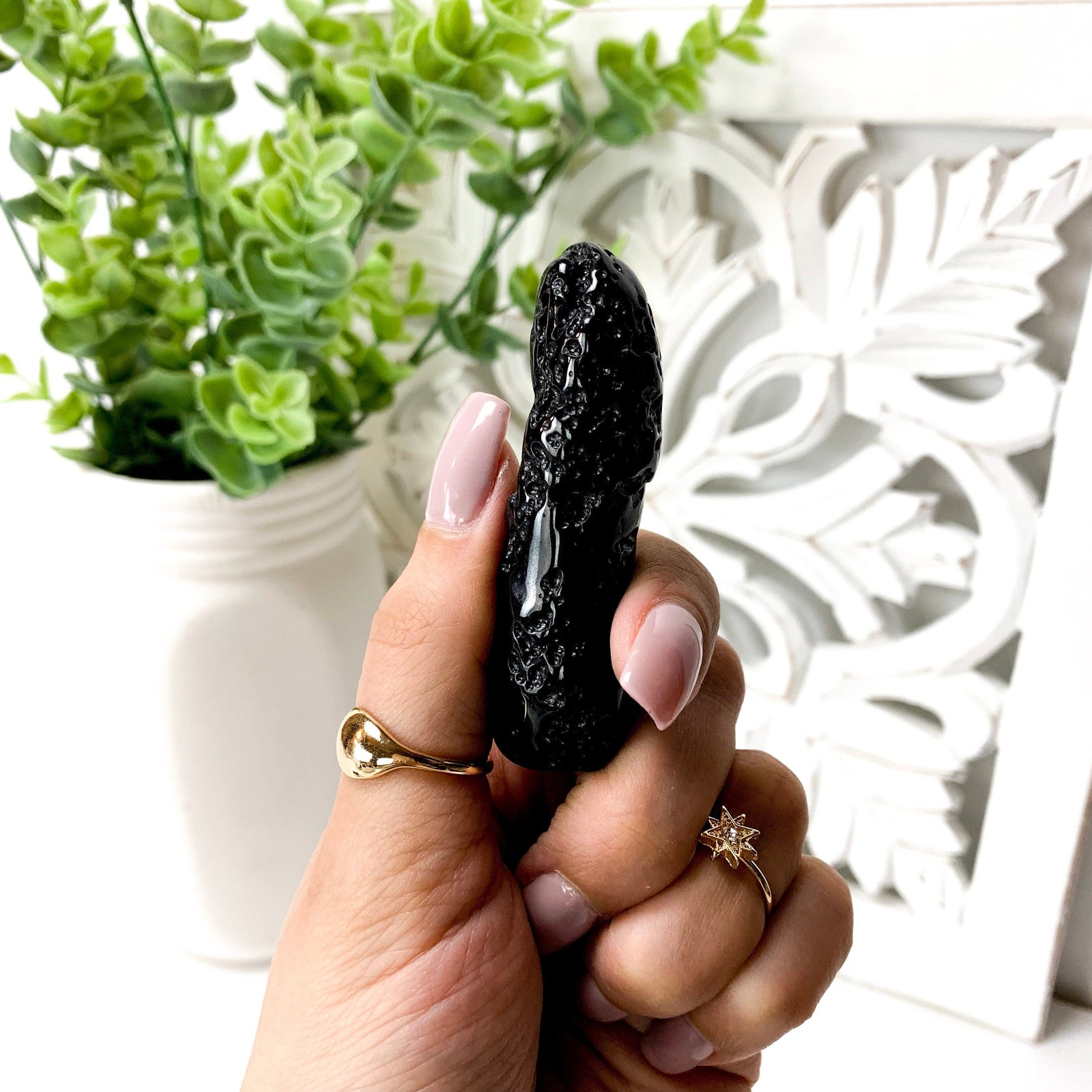 Tektite Tumbled Stone – Polished Meteorite Glass – Tibetan Tektite for Energy, Psychic Awakening & Meditation