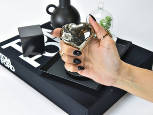 Pyrite Heart – Natural Fools Gold Crystal – Wealth and Protection Stone – Energy Healing and Gift