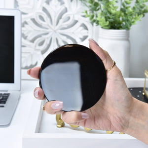 Black Obsidian Scrying Mirror: Divination Crystal