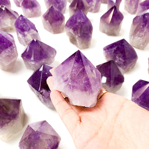 Polished Amethyst Crystal Tower: Healing Energy Stone