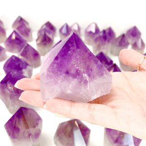 Polished Amethyst Crystal Tower: Healing Energy Stone