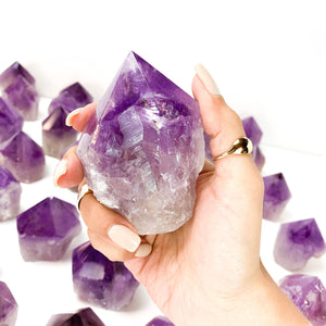Polished Amethyst Crystal Tower: Healing Energy Stone