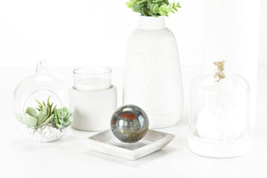 African Bloodstone Crystal Ball: Healing Sphere with Stand