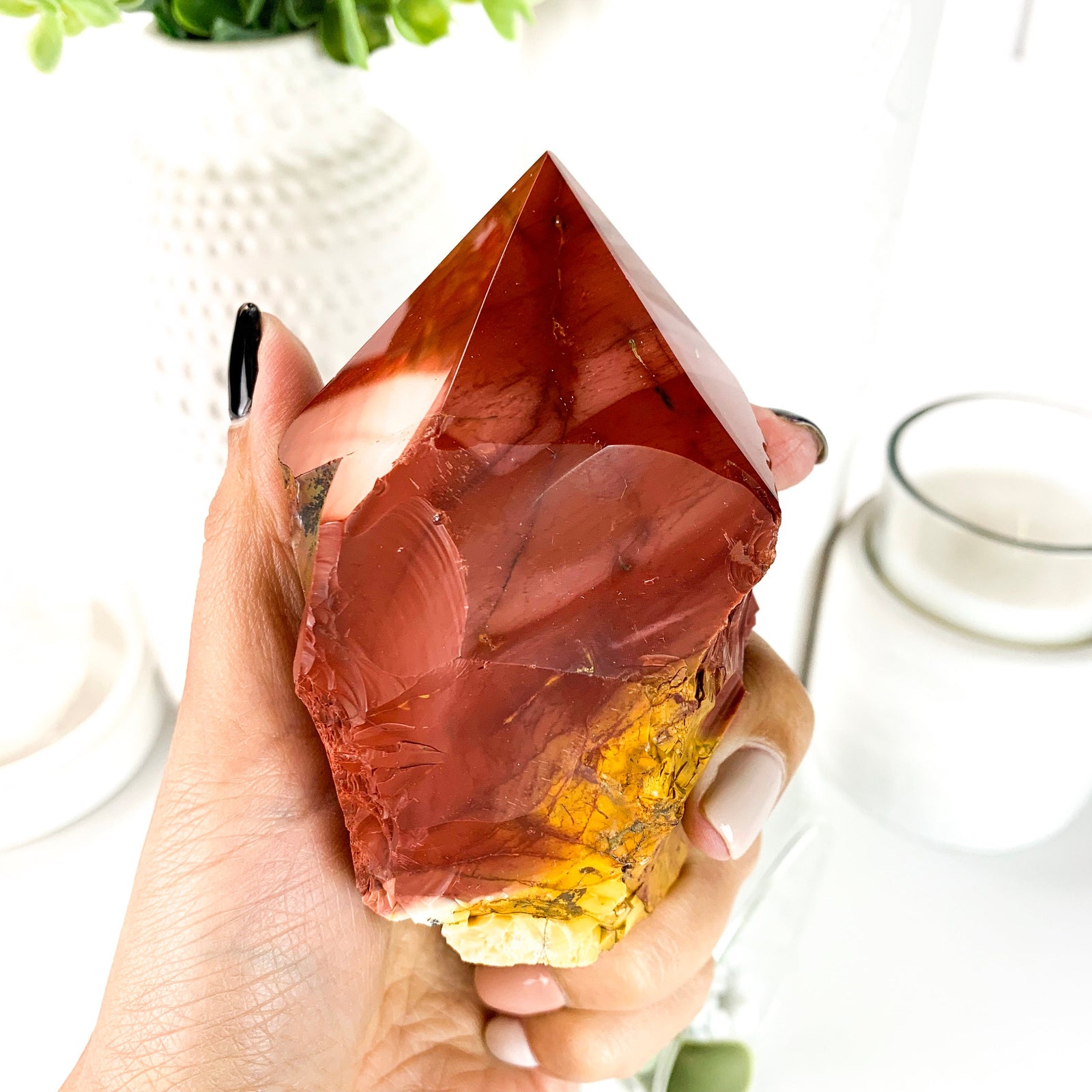 Large Mookaite Jasper Crystal Tower: Polished Stone Point