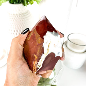 Large Mookaite Jasper Crystal Tower: Polished Stone Point