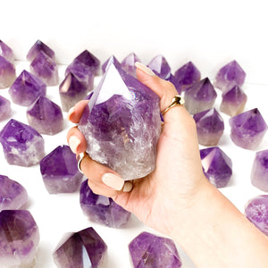 Polished Amethyst Crystal Tower: Healing Energy Stone
