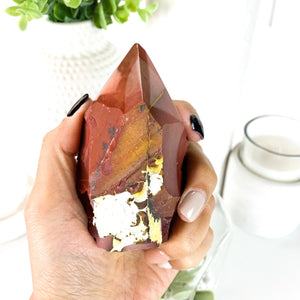 Large Mookaite Jasper Crystal Tower: Polished Stone Point