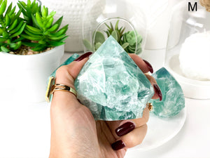 Polished Fluorite Crystal Tower: Rainbow Healing Stone, Home Decor