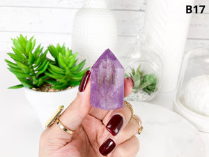 Natural Amethyst Crystal Point Tower: Healing Home Decor