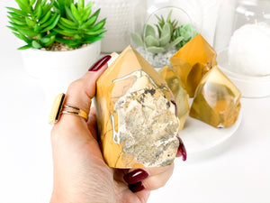 Yellow Mookaite Crystal Tower: Jasper Point for Grounding and Healing