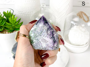 Polished Fluorite Crystal Tower: Rainbow Healing Stone, Home Decor