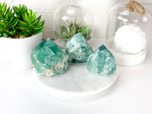 Polished Fluorite Crystal Tower: Rainbow Healing Stone, Home Decor