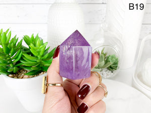 Natural Amethyst Crystal Point Tower: Healing Home Decor