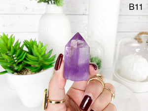 Natural Amethyst Crystal Point Tower: Healing Home Decor