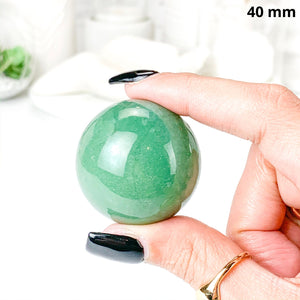 Green Aventurine Crystal Ball: Healing Stone Decor