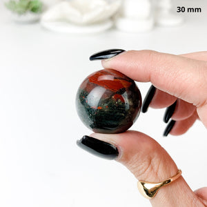 African Bloodstone Crystal Ball: Healing Sphere with Stand