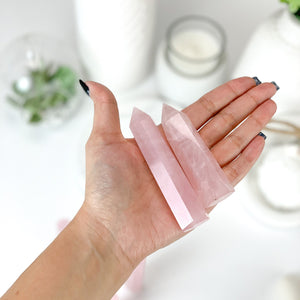 Rose Quartz Crystal Tower: Healing Gemstone Point
