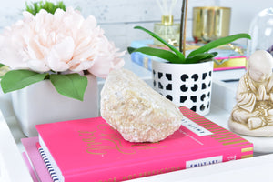 Moroccan White Quartz Geode: Raw Crystal Healing Stone, Home Decor