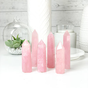 Rose Quartz Crystal Tower: Healing Gemstone Point