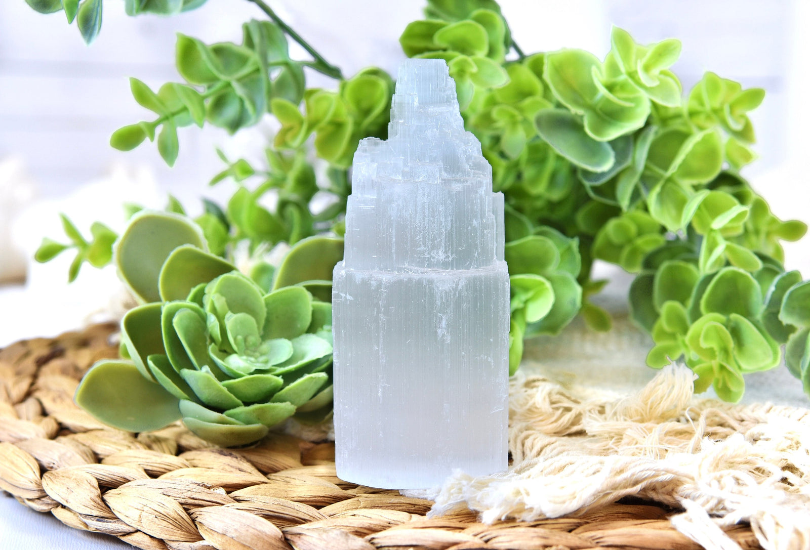 Selenite Crystal Tower: Energy Cleansing Home Decor