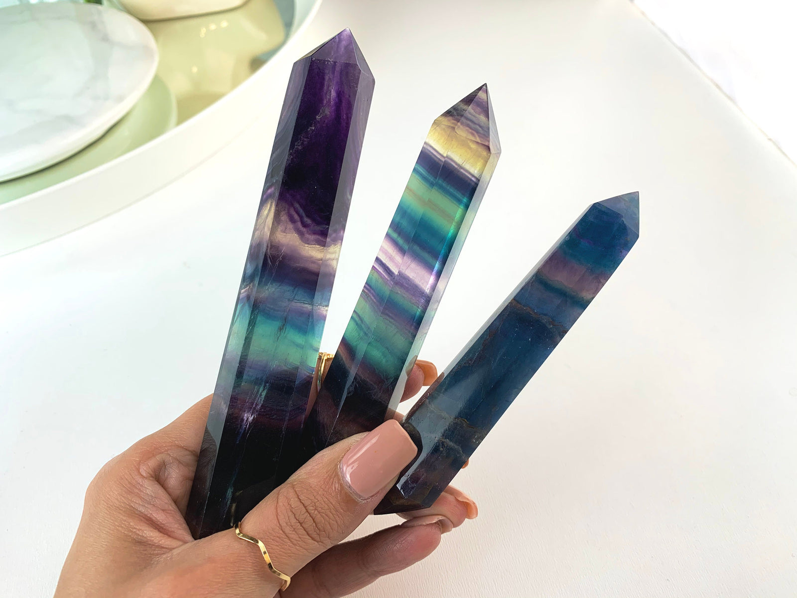 Fluorite Double Terminated Crystal Wand - Healing Point