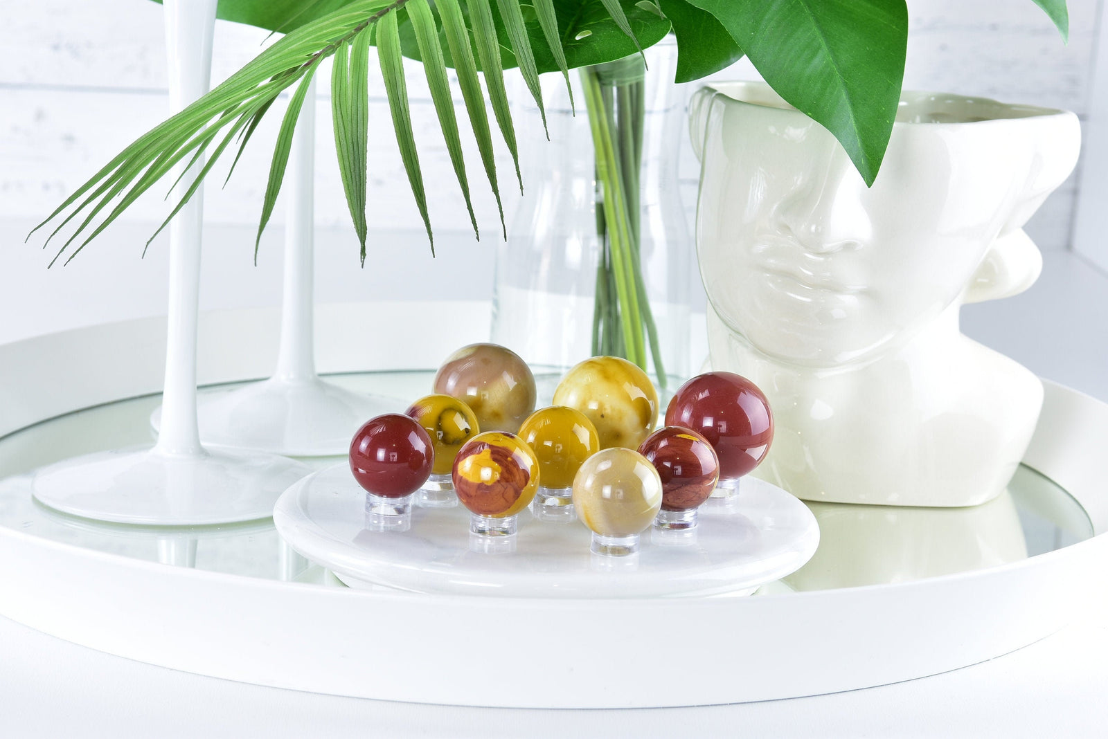 Mookaite Jasper Sphere: Australian Gemstone, Calming Decor (30/40mm)