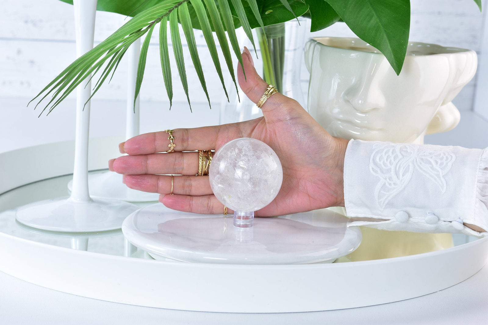 Clear Quartz Sphere: Crystal Healing, Home Decor Gemstone