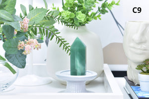 Green Aventurine Crystal Tower: Healing Stone Point