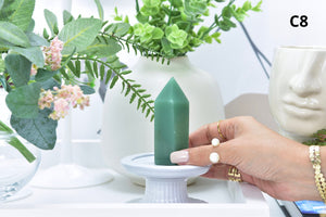 Green Aventurine Crystal Tower: Healing Stone Point