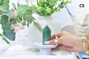 Green Aventurine Crystal Tower: Healing Stone Point