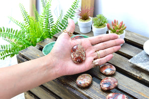 Brecciated Jasper Palm Stone: Calming Worry Stone (45x35x15mm)
