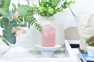 Rose Quartz Point: Love, Calmness Crystal Tower