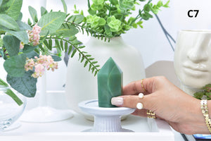 Green Aventurine Crystal Tower: Healing Stone Point