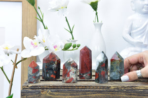African Bloodstone Crystal Point Tower: Healing Stone
