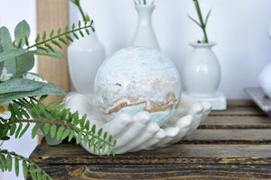 Caribbean Calcite Sphere: Blue Healing Crystal Decor