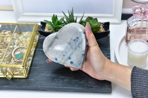 Rare K2 Crystal Heart Dish for Calming Energy and Spiritual Communication