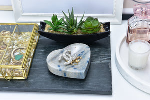 Rare K2 Crystal Heart Dish for Calming Energy and Spiritual Communication