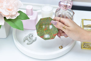 Unakite Crystal Bowl: Gemstone Jewelry Holder, Catch-All Tray