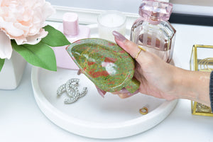 Unakite Crystal Bowl: Gemstone Jewelry Holder, Catch-All Tray