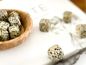 Dalmatian Jasper Crystal Cube: Polished Tumble Stone, Healing Crystals